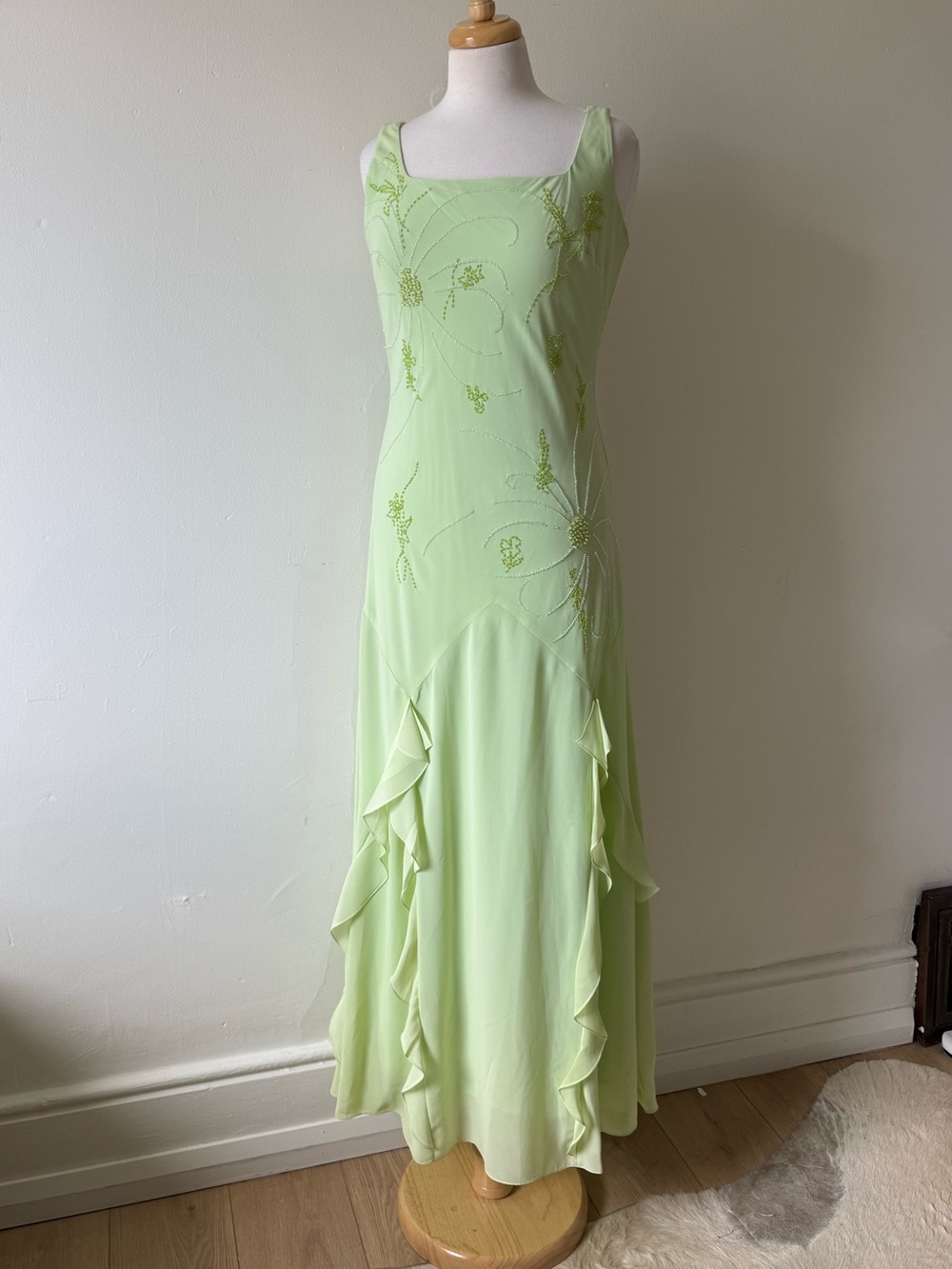 JiaLi Collection Lime Green Beaded Y2K Formal Dress Fairy Prom/Wedding Gown
